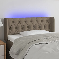 Maison Chic Tête de lit scandinave à LED,meuble de chambre Taupe 103x16x78/88 cm Tissu -MN54366