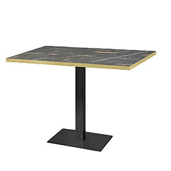 Restootab Table 120x70cm - modèle Milan marbre samas chants laiton