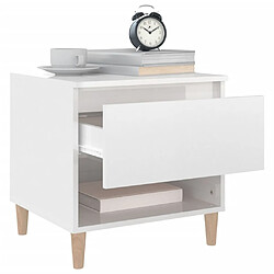 Acheter Maison Chic Table de chevet,Table de Nuit,Meuble de Rangement Blanc brillant 50x46x50 cm Bois d’ingénierie