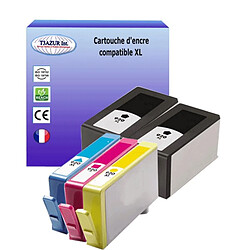 5 Cartouches compatibles avec HP OfficeJet 6000, 6500, 6500 E709 remplace HP 920XL (Noire+Couleur)- T3AZUR