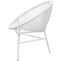 Avis Maison Chic Chaise de jardin - Fauteuil d'extérieur en corde forme de lune Résine tressée Blanc -MN85829