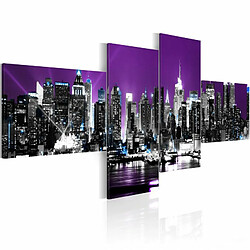 Paris Prix Tableau Imprimé New York sur le Fond Violet 45 x 100 cm