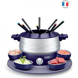 Fondue Electrique TEFAL EF351412 Simply Invents 8 p, Thermostat réglable, Caquelon antiadhésif, Plateau rotatif, 5 ramequins