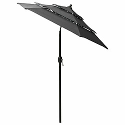 Avis Maison Chic Parasol Jardin | Parasol à 3 niveaux avec mat en aluminium Anthracite 2 m - GKD26634