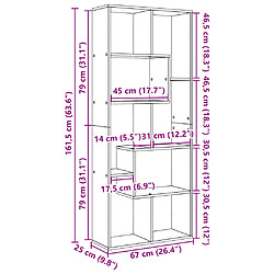 vidaXL Étagère séparatrice de pièce chêne fumé 67x25x161,5 cm pas cher