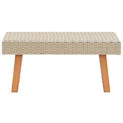 vidaXL Table basse de jardin Résine tressée Beige