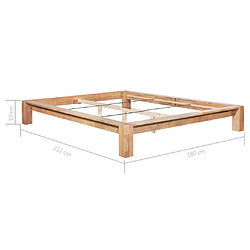 vidaXL Cadre de lit sans matelas bois de chêne massif 160x200 cm pas cher