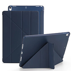 Etui en PU stand en origami bleu foncé pour votre Apple iPad Air 10.5 (2019)/Pro 10.5 pouces (2017)