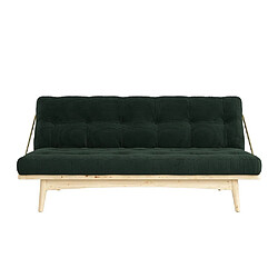 Inside 75 Banquette futon FOLK en pin massif coloris algue couchage 130 x 190 cm.