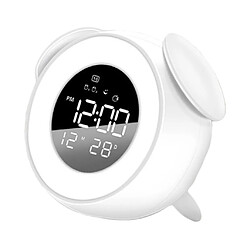 Musique LED Réveil Réveille-toi Horloge Lumière Pour Bébé Chambre Étudiant Horloge Blanc Réveil numérique LED