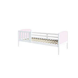 Kids Literie Lit Enfant Tom 90x190 Blanc - rose Livré avec sommiers