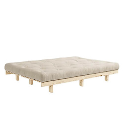 Avis Inside 75 Banquette convertible futon LEAN bois de pin coloris beige 130x200 cm