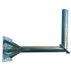 Support en acier galvanisé multifonction gris, 120cm de hauteur en mode terrasse ou en mode articulation 90°, déport de mur 70cm