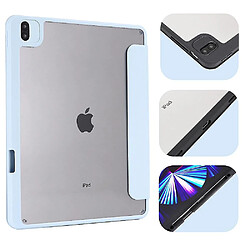 Universal YH-adapté pour 18/20/21 iPad Pro12.9 Hybrid Slim Case, avec coque arrière transparente, étui à amortissement, bleu clair