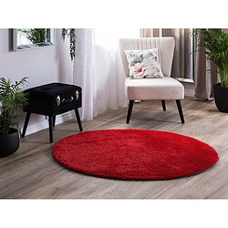 Avis Beliani Tapis rond en tissu rouge DEMRE