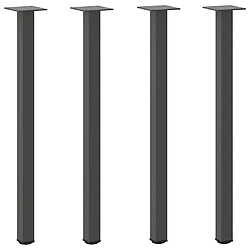 vidaXL Pieds de table basse 4 pcs anthracite 72-74 cm acier