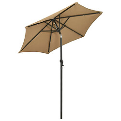 Avis vidaXL Parasol de jardin avec lumières LED taupe 200x211 cm aluminium