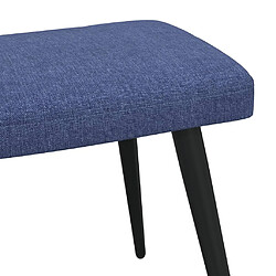 vidaXL Chaise de relaxation avec tabouret Bleu Tissu pas cher