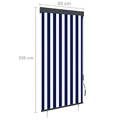 vidaXL Store roulant d'extérieur 80x250 cm Bleu et blanc pas cher