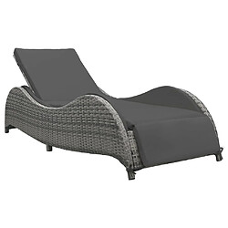 Maison Chic Chaise longue avec coussin | Bain de soleil Relax | Transat Résine tressée Anthracite -GKD69561