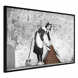 Paris Prix Affiche Murale Encadrée Banksy Sweep it Under the Carpet 30 x 20 cm Noir