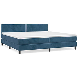 Maison Chic Lit Adulte - Lit simple Lit à sommier tapissier et matelas moelleux - Meuble de Chambre - Bleu foncé 200x200cm Velours -MN58526