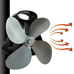 Wewoo YL-105 Ventilateur de poêle de cheminée à chaleur en aluminium à 4 lames Gris