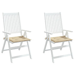 Avis vidaXL Coussins de chaise de jardin lot de 2 beige 50x50x3 cm