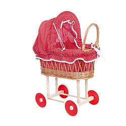 Egmont Toys Landau en osier a pois rouges et blancs