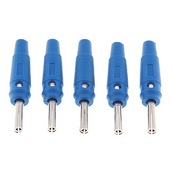 5pieces 4mm Wire Audio Cable Cable Banana Plug Connectors Adaptateur bleu