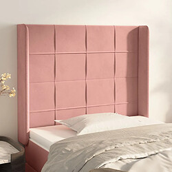 Maison Chic Tête de lit moderne avec oreilles pour chambre - Décoration de lit Rose 83x16x118/128 cm Velours -MN70641