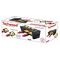 Avis Techwood Raclette Grill Duo 2 mini poêlons anti adhérents 450W Noir