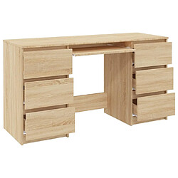 Acheter vidaXL Bureau Chêne sonoma 140x50x77 cm Bois d'ingénierie