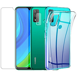 Protection intégrale Verre Trempé Huawei P smart 2020 + Verre Trempé Caméra Arrière+Coque souple silicone transparente-Visiodirect-