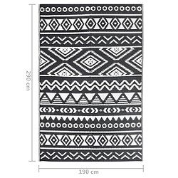 vidaXL Tapis d'extérieur Noir 190x290 cm PP pas cher