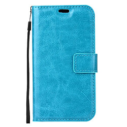 Wewoo Housse Étui bleu pour Samsung Galaxy A5 2017 / A520 Crazy Horse Texture Horizontal Flip PU en cuir avec support & Slots de cartes Portefeuille & Cadre photo et ampère Lanière & Boucle magnétique