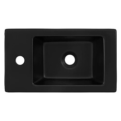 Avis ML-Design Vasque à poser en céramique noir lavabo avec garniture de vidage 460x260x110 mm