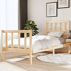 Maison Chic Lit Moderne Chambre - Cadre/structure de lit pour adulte Bois massif 75x190 cm Petit simple -MN19516