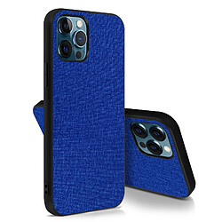 Avizar Coque iPhone 12 Pro Max Hybride Finition Tissu Anti-traces Lavable bleu nuit