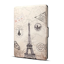 Wewoo Étui tour eiffel impression horizontale en cuir PU étui de protection pour Amazon Kindle Paperwhite 1 & 2 & 3 avec sommeil / réveil