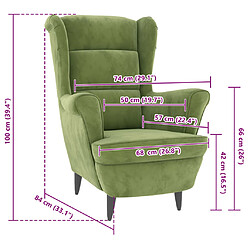 vidaXL Fauteuil vert clair velours pas cher