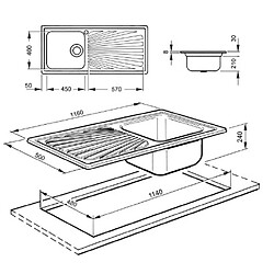 Smeg SGE116.1S Acier inoxydable évier