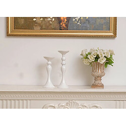 Avis long stand bougie en métal thé lumière porte bougeoir vase à fleurs blanc-l