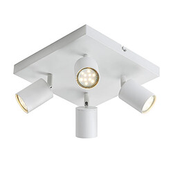 NETTLIFE 4 Spots Fer Blanc GU10 Spot Mural Industriel Pivotant à 330° Lampe de Couloir Moderne pour Salon Chambre Cuisine 