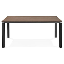 Avis Alterego Table de réunion / bureau bench 'XLINE SQUARE' en bois finition Noyer et métal noir - 160x160 cm