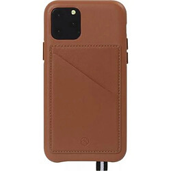 ARTEFAKT Coque pour iPhone 11 Pro Elysée en Cuir avec porte-carte magnétique amovible Marron