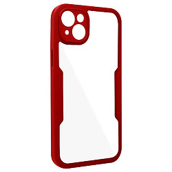 Avizar Coque pour iPhone 14 Plus Antichoc Dos Plexiglas et Avant Polymère Contour rouge