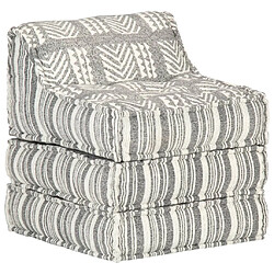 Decoshop26 Coussin de sol pouf modulaire chaise longue en tissu gris rayé 60x70x76 cm DEC021309