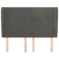 Avis Maison Chic Tête de lit scandinave avec oreilles,meuble de chambre Gris foncé 147x23x118/128 cm Velours -MN49535