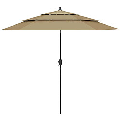 Maison Chic Parasol Jardin | Parasol à 3 niveaux avec mat en aluminium Taupe 2,5 m - GKD69482